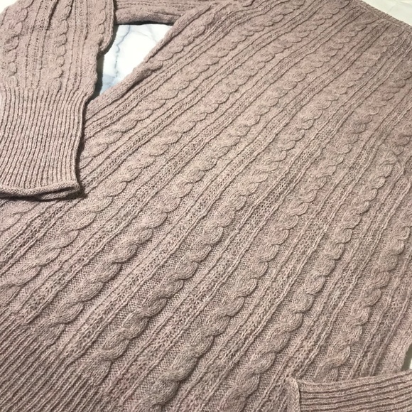 CAbi Dusty Lavender Purple Cable Knit Sweater - Picture 3 of 7